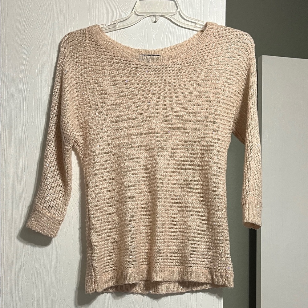 Ann Taylor Light Tan Crew Neck Sweater